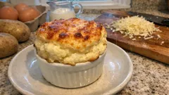 Αφράτο σουφλέ πατάτας με γραβιέρα – φουσκώνει σταθερά και βγαίνει κρεμώδες