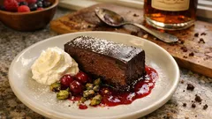 Βελούδινη μαρκίζ με ρούμι και κόκκινα φρούτα – γλυκό ψυγείου χωρίς ψήσιμο